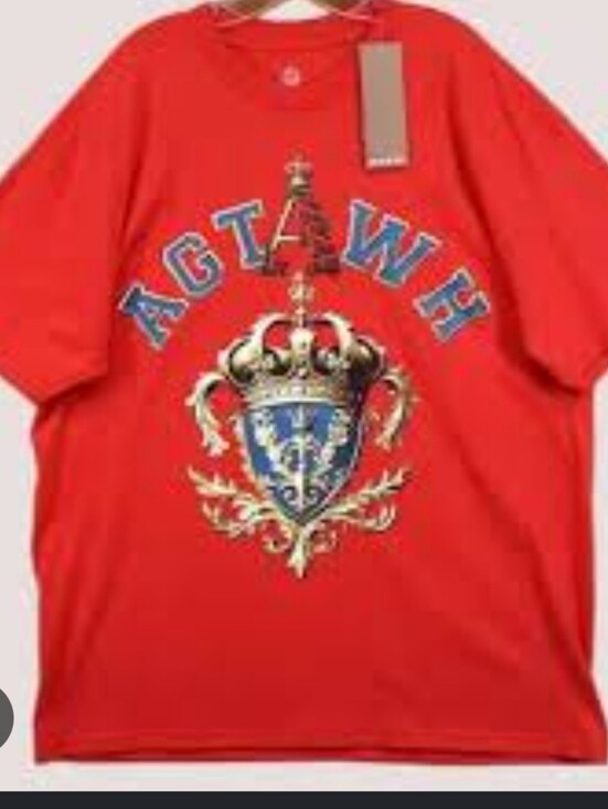 AGTAWH Other - AGTAWH Graphic T-Shirt Red Oversized Crown Crest Tee Size
